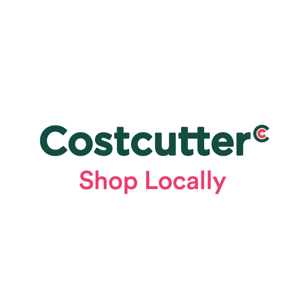 Costcutter logo with tagline Shop Locally in green and pink text, promoting local shopping in the UK