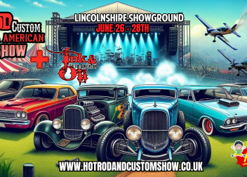 Hot Rod and Custom Car Show at Lincolnshire Showground, June 26-28, featuring classic cars, live music, and family fun