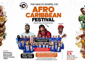 Flyer for Afro-Caribbean Festival in North East Lincolnshire with music, dance, and food on 4th July, 11am-4pm