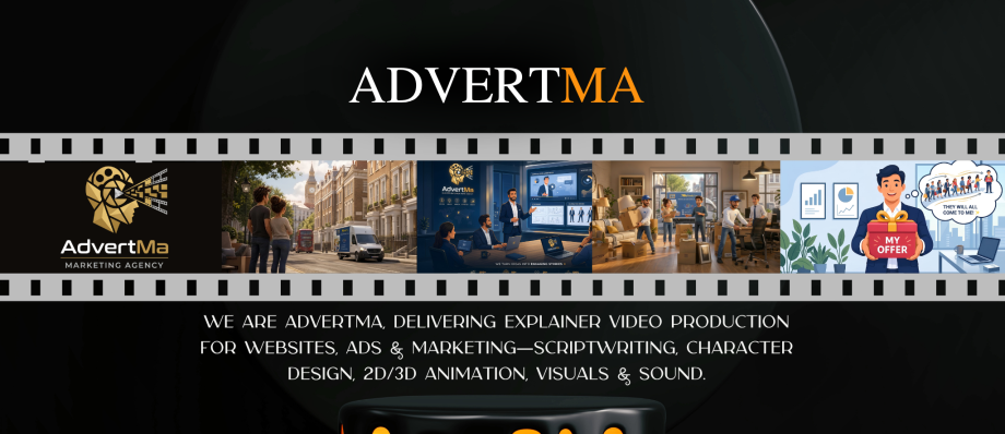 AdvertMa Marketing Agency: explainer video production, scriptwriting, character design, 2D/3D animation, visuals, sound