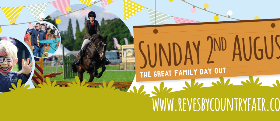 Family fun at Revesby Country Fair, with horse riding, face painting, and archery, Sunday 2nd August event banner