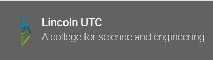 Lincoln UTC logo with text 'A college for science and engineering' on a grey background