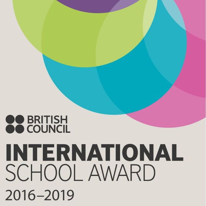 British Council International School Award logo 2016-2019 with colourful overlapping circles design